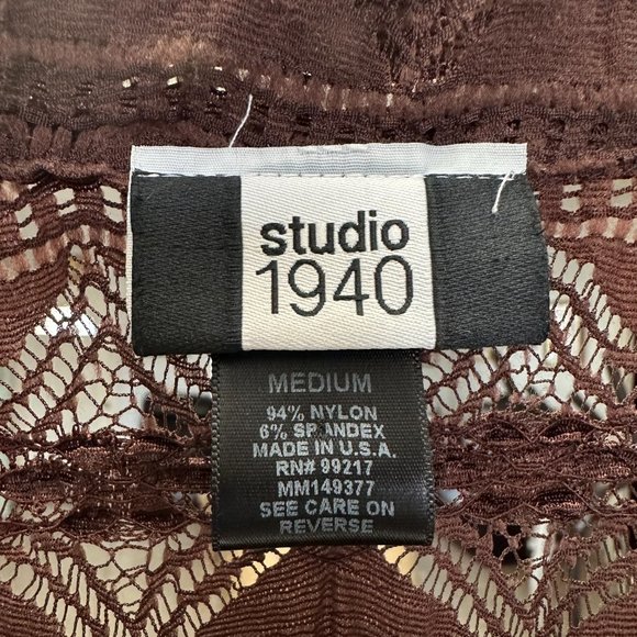 Studio 1940 Women Blouse Brown Size Medium Set of Lace Blouse & Tank Top - Picture 5 of 6